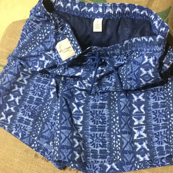Caribbean Swimwear. Blue/White Caribbean Design. - Picture 1 of 5